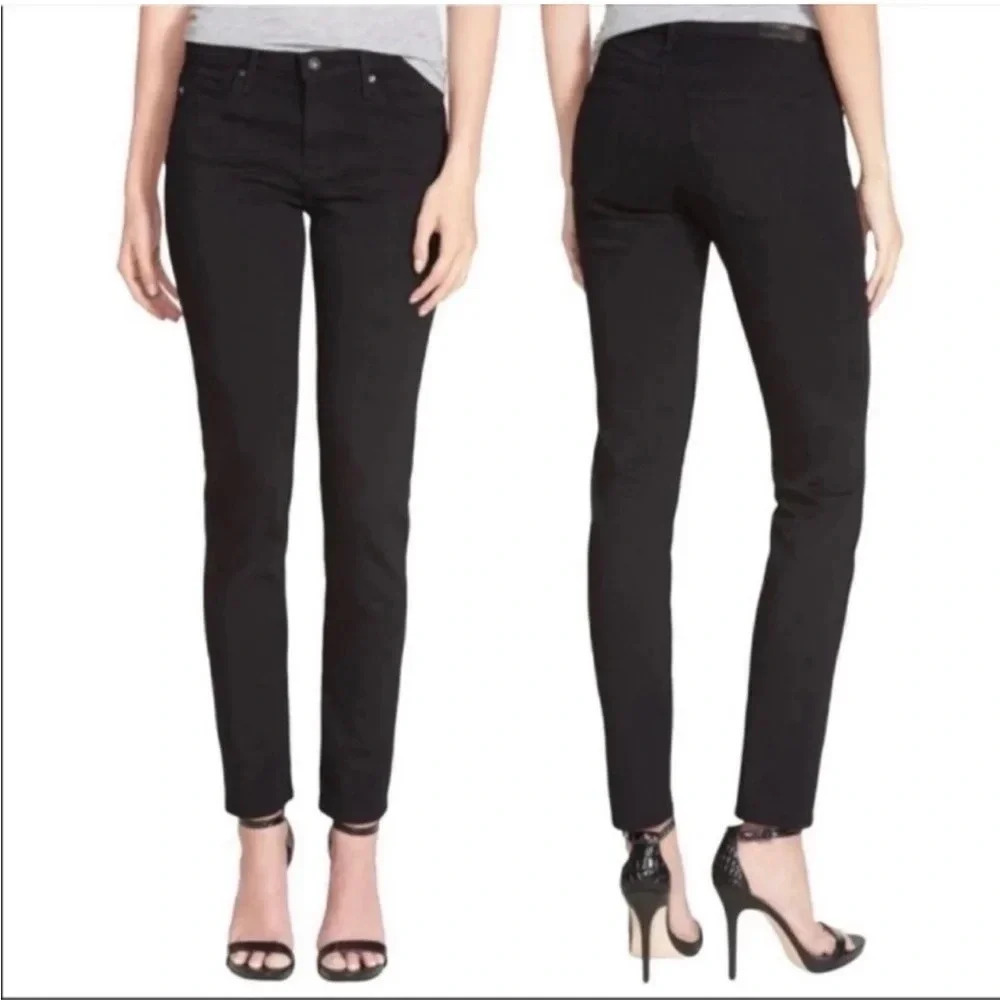 Ag The Stilt Cigarette Jeans in Super Black Size 27